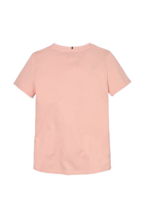 Dziewczynka Tommy Hilfiger t-shirt bawełniany dziecięcy KG0KG08527.98.122.PPYA różowy