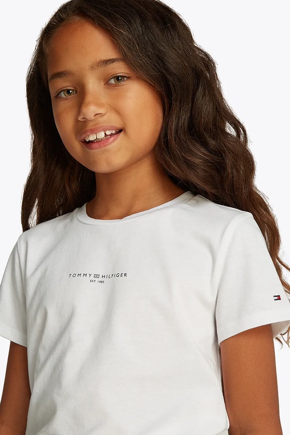 Tommy Hilfiger t-shirt bawełniany dziecięcy KG0KG08527.128.176.PPYA biały