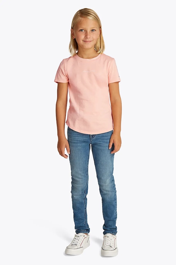 Tommy Hilfiger maglietta in cotone per bambini cotone rosa KG0KG08527.128.176.PPYA
