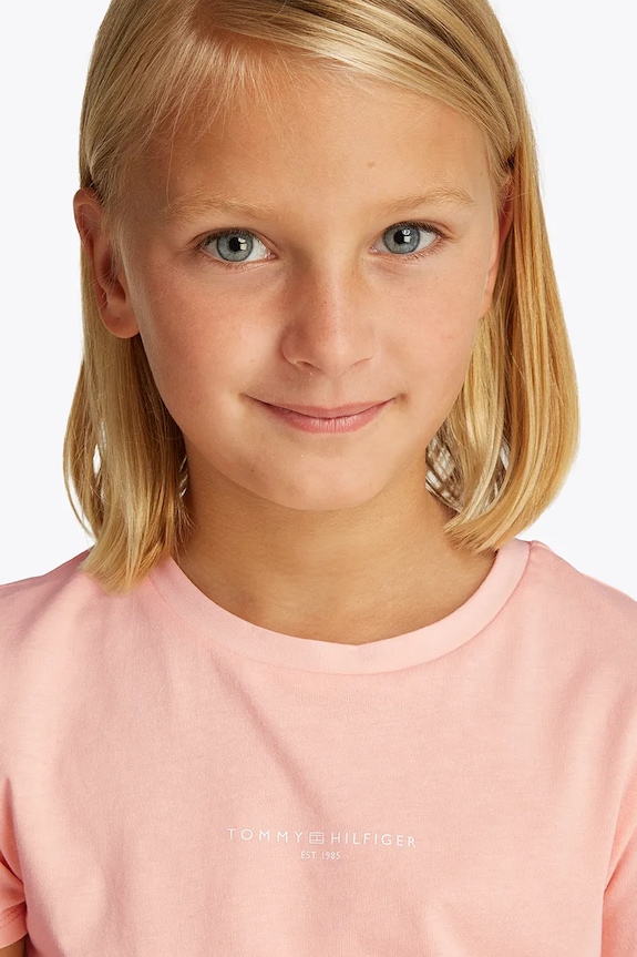Tommy Hilfiger maglietta in cotone per bambini KG0KG08527.128.176.PPYA rosa