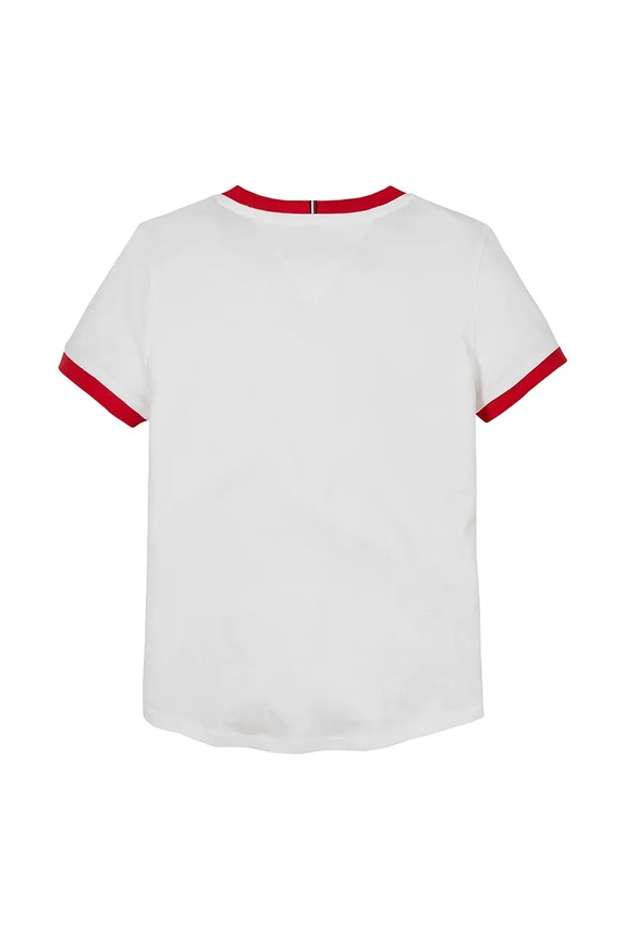 Dievča Detské bavlnené tričko Tommy Hilfiger KG0KG08528.128.176.PPYA biela