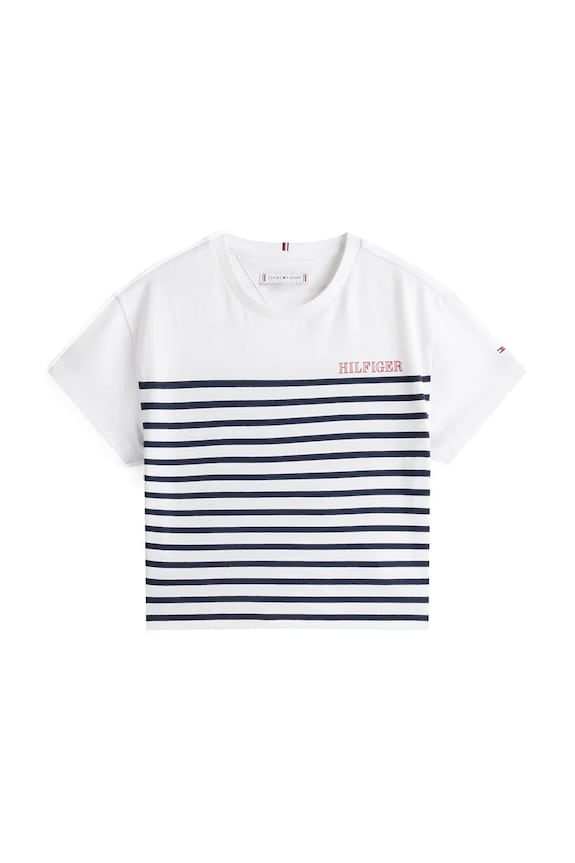 Dětské bavlněné tričko Tommy Hilfiger KG0KG08529.PPYA námořnická modř SS25