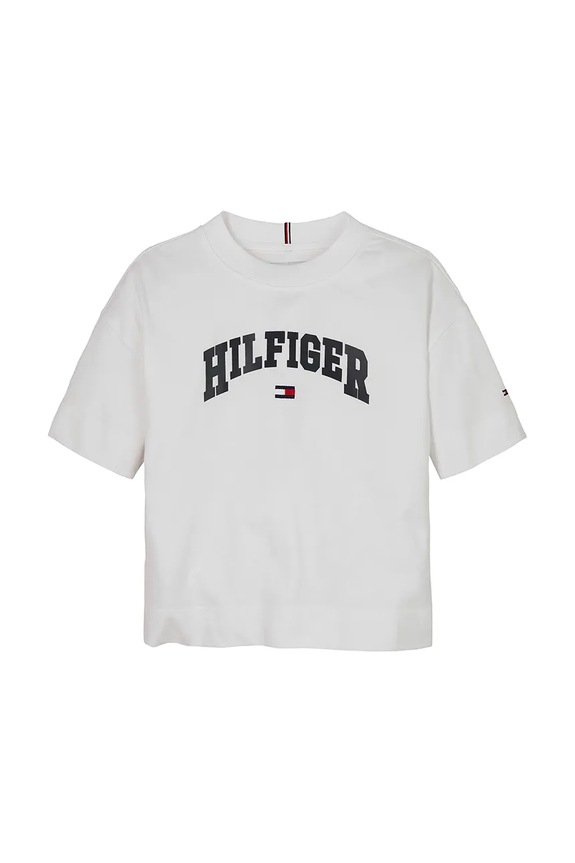 Tommy Hilfiger tricou de bumbac pentru copii KG0KG08549.PPYA alb SS25