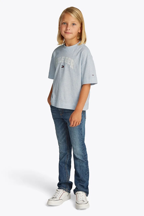 Tommy Hilfiger t-shirt bawełniany dziecięcy nadruk niebieski KG0KG08549.PPYA