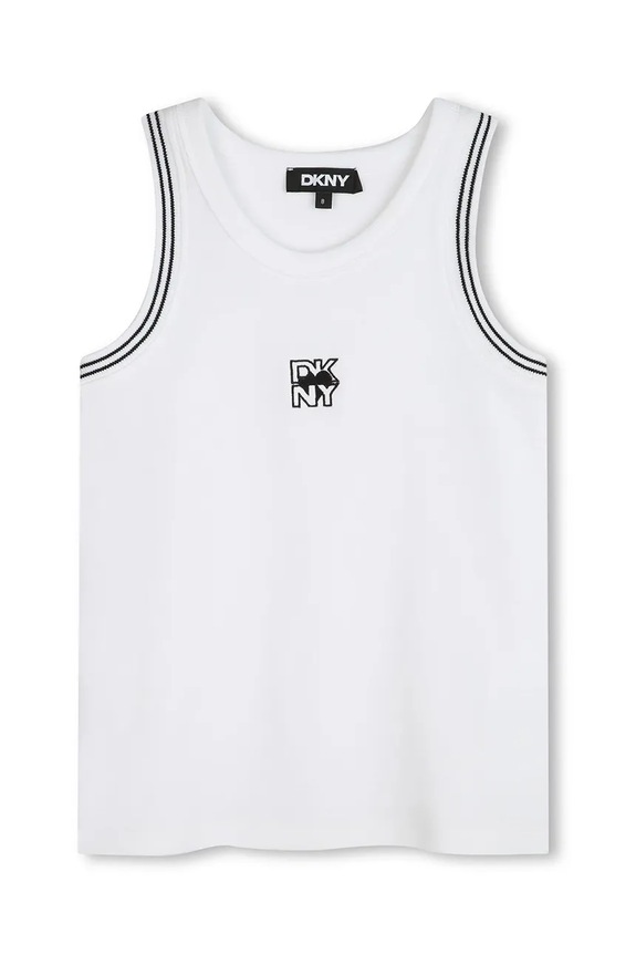 Dkny top dziecięcy z elastanem biały D62263.114.150