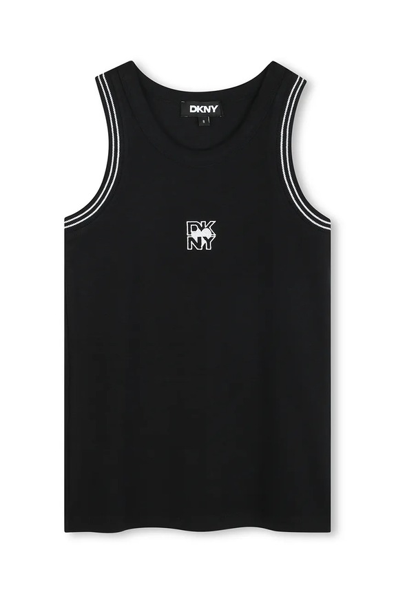 Dkny top dziecięcy z elastanem czarny D62263.114.150