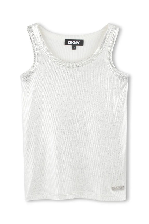 Dkny top dziecięcy z elastanem szary D62287.156.162