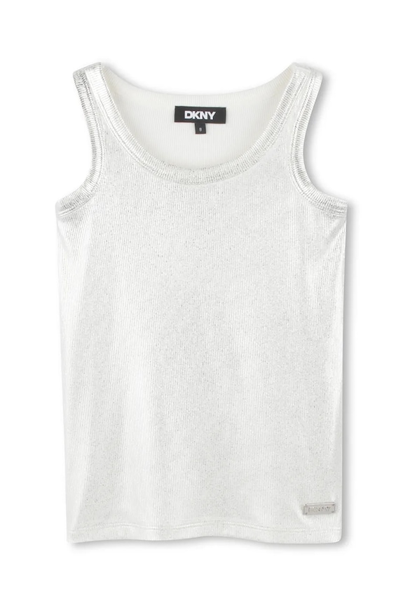 Dkny top dziecięcy z elastanem szary D62287.156.162