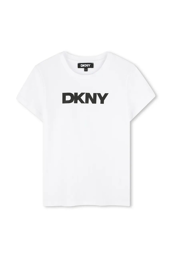 Otroška kratka majica Dkny Z elastanom bela D62304.114.150