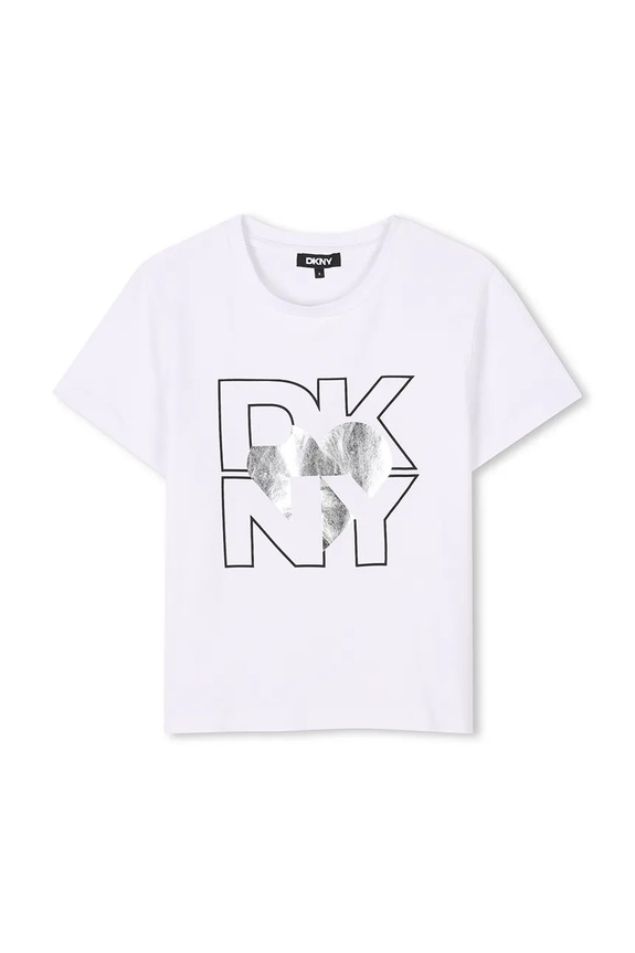 Dječja majica kratkih rukava Dkny D62305.114.150 siva SS25
