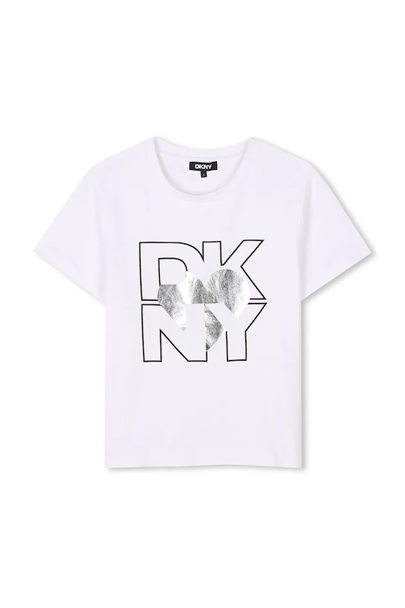 Dječja majica kratkih rukava Dkny D62305.114.150 siva SS25