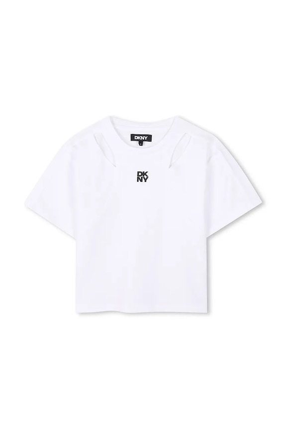 Detské bavlnené tričko Dkny D62316.114.150 biela SS25