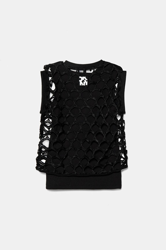 Dkny top dziecięcy D62317.114.150 czarny SS25