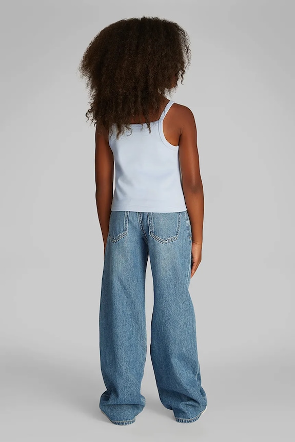 Calvin Klein Jeans top bawełniany dziecięcy niebieski IG0IG02868.PPYA