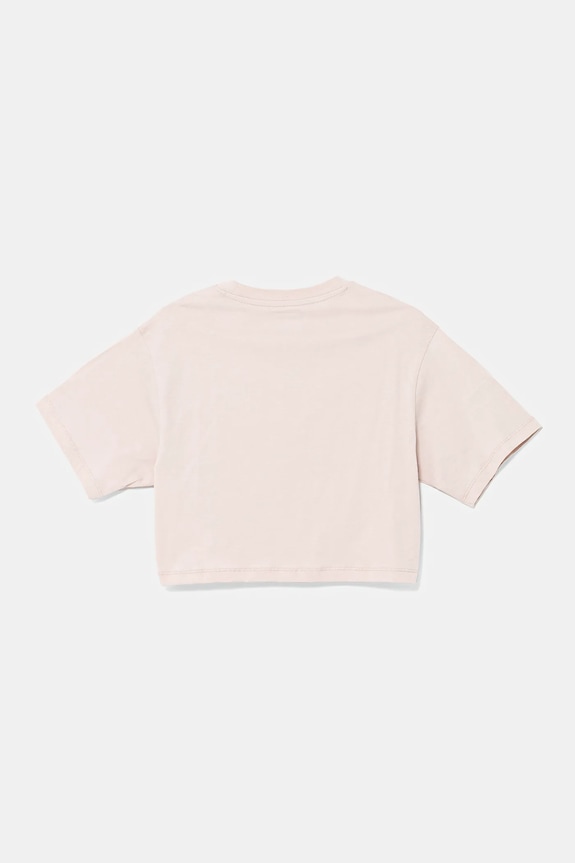Otroška bombažna kratka majica Vans SALTON RELAX CROP VN000P5RO3N1 roza SS25