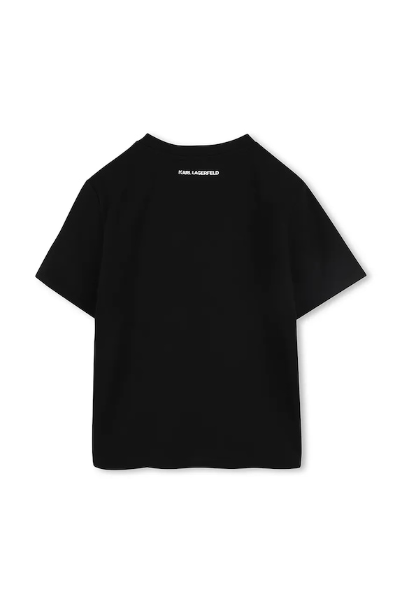 Karl Lagerfeld t-shirt bawełniany dziecięcy Z30485.114.150 czarny SS25