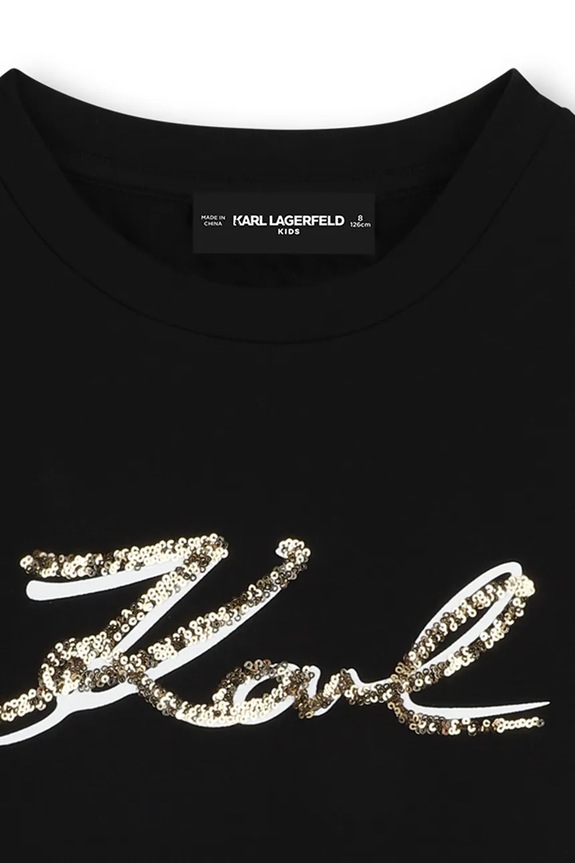 Dziewczynka Karl Lagerfeld t-shirt bawełniany dziecięcy Z30485.114.150 czarny