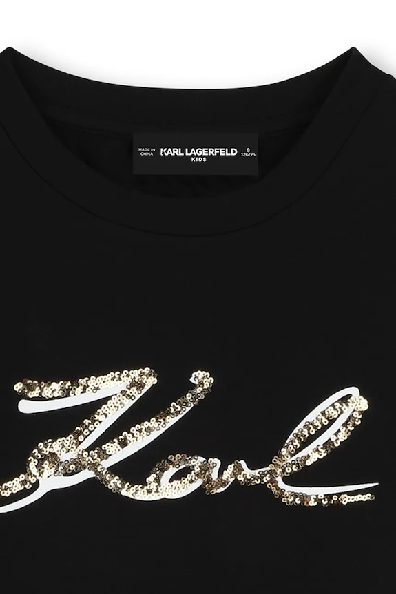Dziewczynka Karl Lagerfeld t-shirt bawełniany dziecięcy Z30485.114.150 czarny