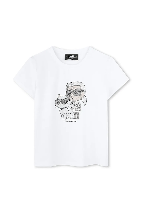 Karl Lagerfeld tricou copii imprimeu alb Z30489.86.108