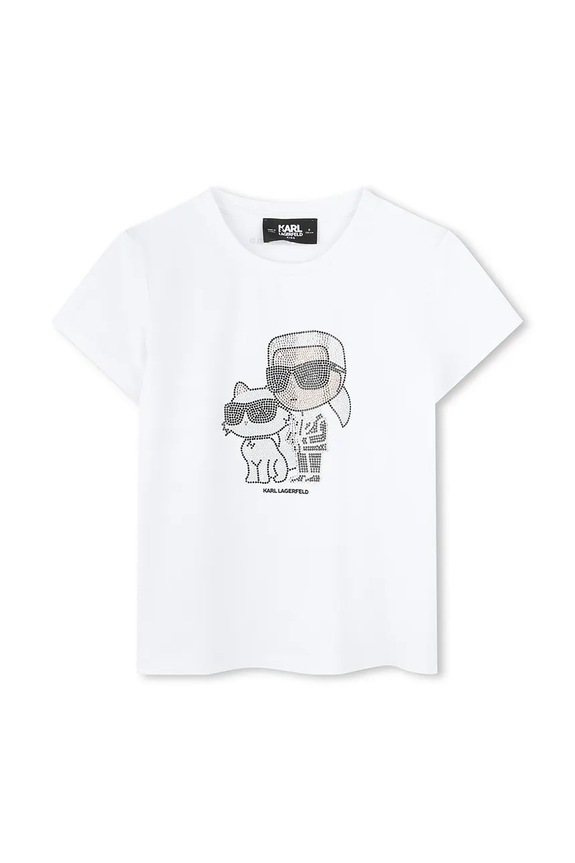 Karl Lagerfeld tricou copii imprimeu alb Z30489.156.162