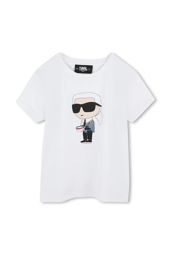 Karl Lagerfeld tricou de bumbac pentru copii print alb Z30491.156.162