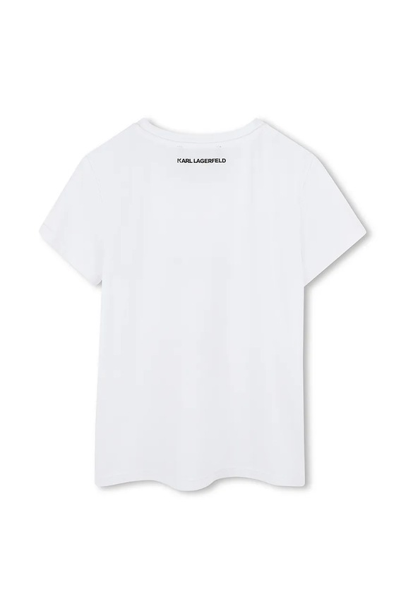 Karl Lagerfeld tricou de bumbac pentru copii Z30491.156.162 alb SS25