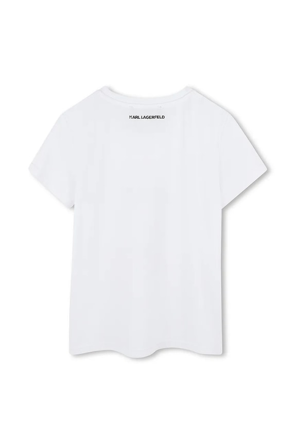 Karl Lagerfeld tricou de bumbac pentru copii Z30491.156.162 alb SS25