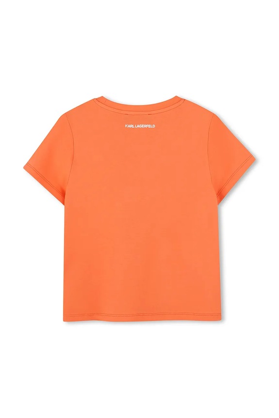 Karl Lagerfeld t-shirt bawełniany dziecięcy Z30492.86.108 pomarańczowy SS25