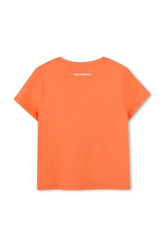 Karl Lagerfeld t-shirt bawełniany dziecięcy Z30492.156.162 pomarańczowy SS25