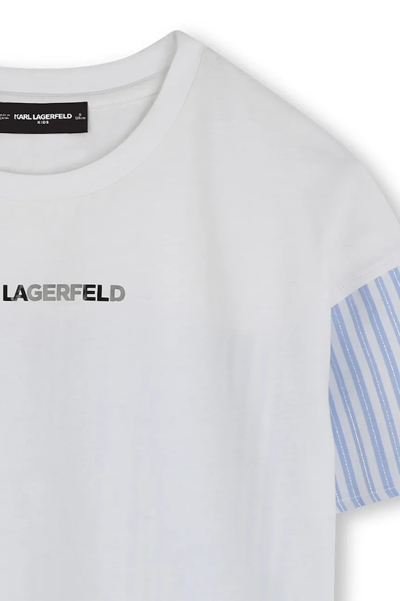 Fete Karl Lagerfeld tricou de bumbac pentru copii Z30493.114.150 albastru