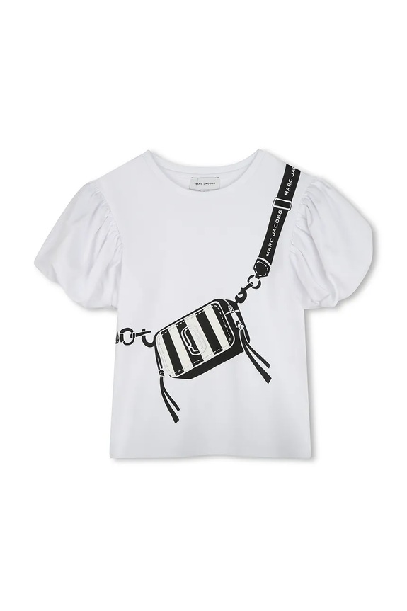 Marc Jacobs t-shirt bawełniany dziecięcy nadruk biały W60464.86.108