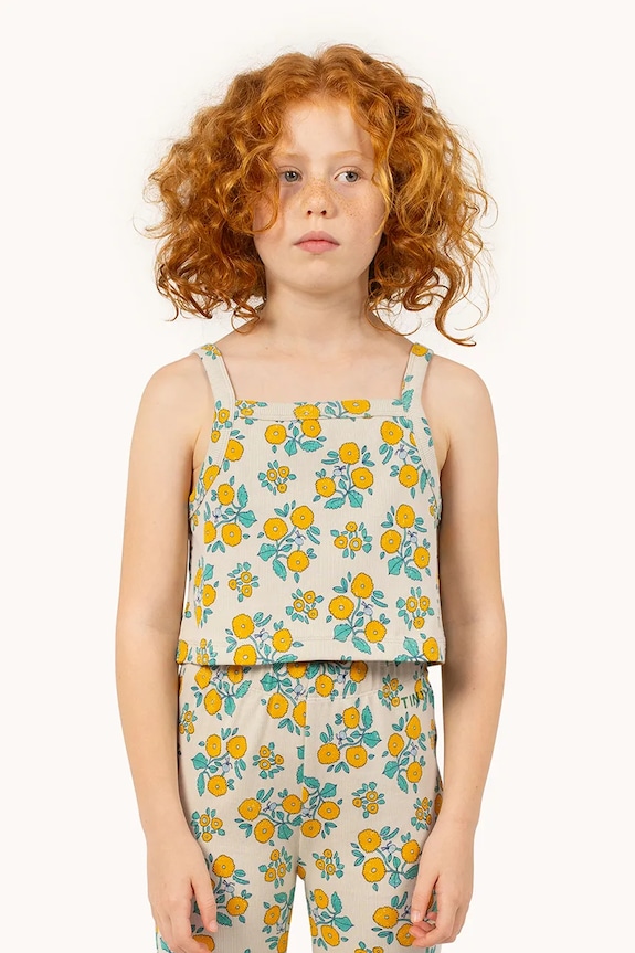 Tinycottons top dziecięcy FLOWERS TOP beżowy SS25.040