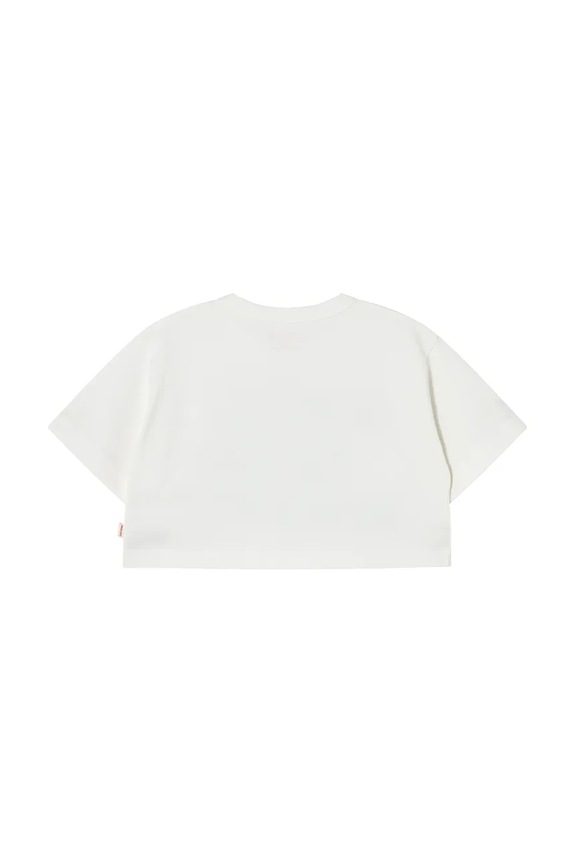 Dziewczynka Tinycottons t-shirt bawełniany dziecięcy THE SUN GRAPHIC CROP TEE SS25.092 beżowy