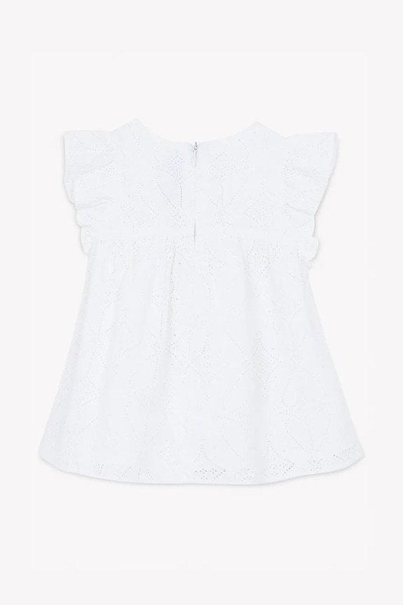 Deklice Otroška bombažna obleka Tartine et Chocolat CA30081.80.94 bela