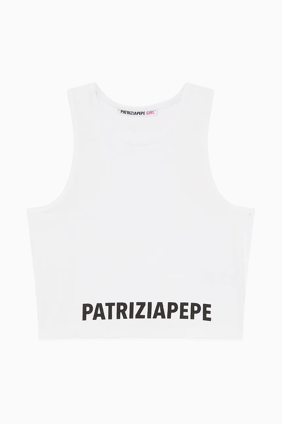Patrizia Pepe top dziecięcy K103 z elastanem biały 7M0808