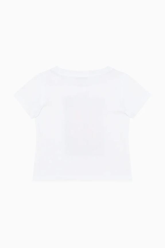 Patrizia Pepe top din bumbac pentru copii W103 7M0876 alb SS25
