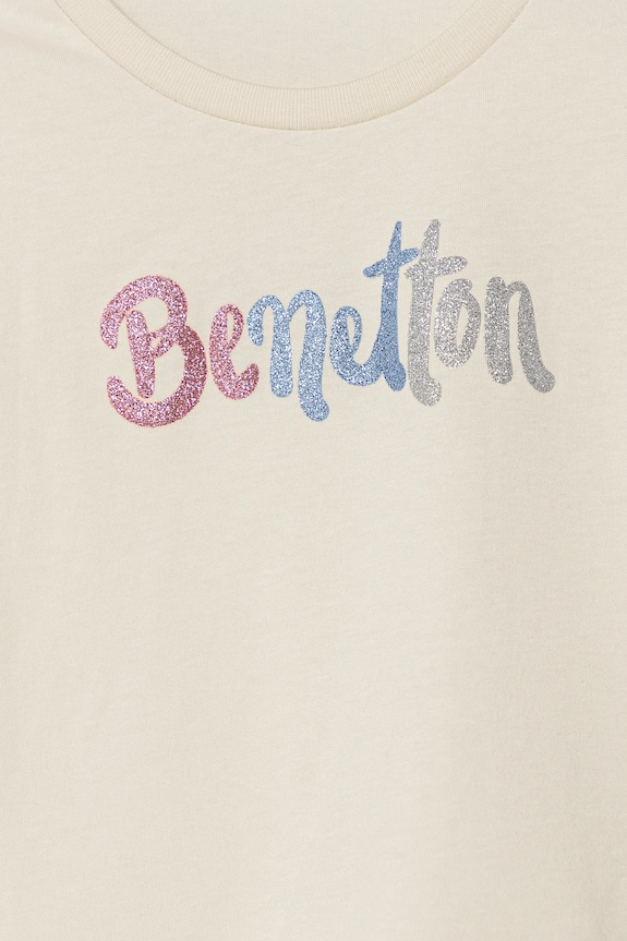 DÍVKA Dětské bavlněné tričko United Colors of Benetton 3I1XC10MZ.G.Seasonal béžová