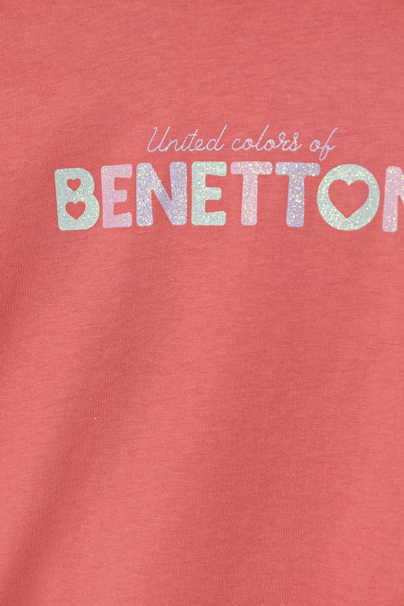 Dievča Detské bavlnené tričko United Colors of Benetton 3I1XG10HU.P.Seasonal ružová
