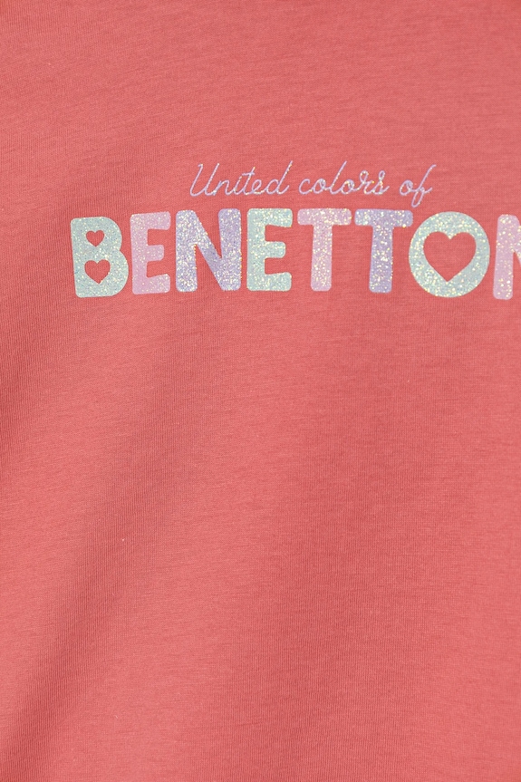 Dievča Detské bavlnené tričko United Colors of Benetton 3I1XG10HU.P.Seasonal ružová