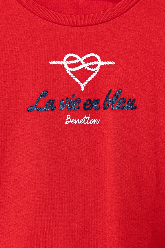 BIMBA United Colors of Benetton t-shirt in cotone per bambini 3I1XG10J2.P.Seasonal rosso