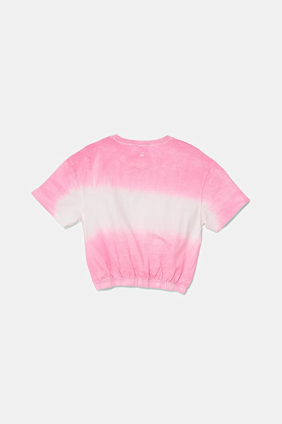 Detské bavlnené tričko United Colors of Benetton 3NPDC10OK.G.Seasonal ružová SS25