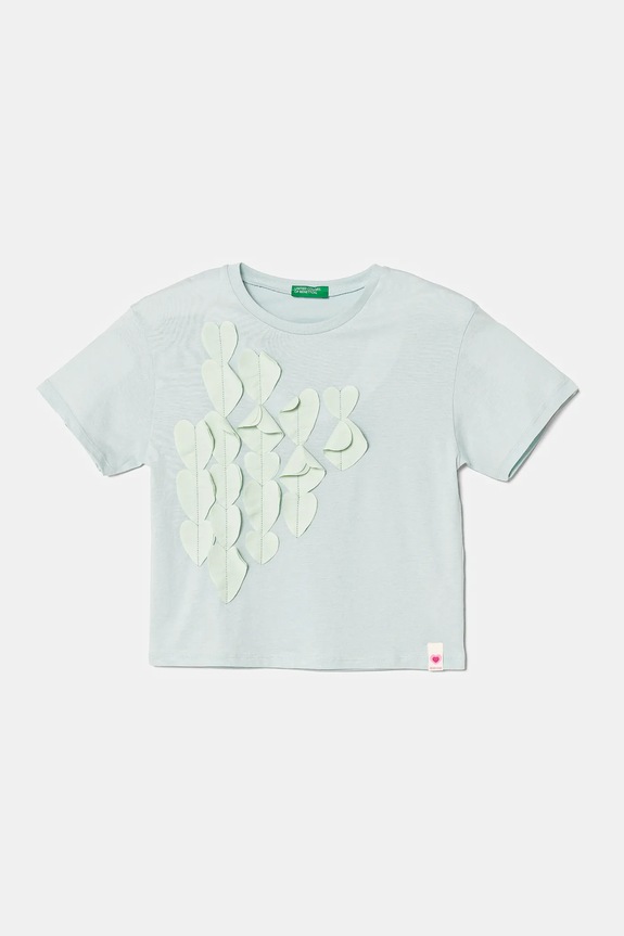 Detské bavlnené tričko United Colors of Benetton bavlna tyrkysová 3I1XG10IK.P.Seasonal