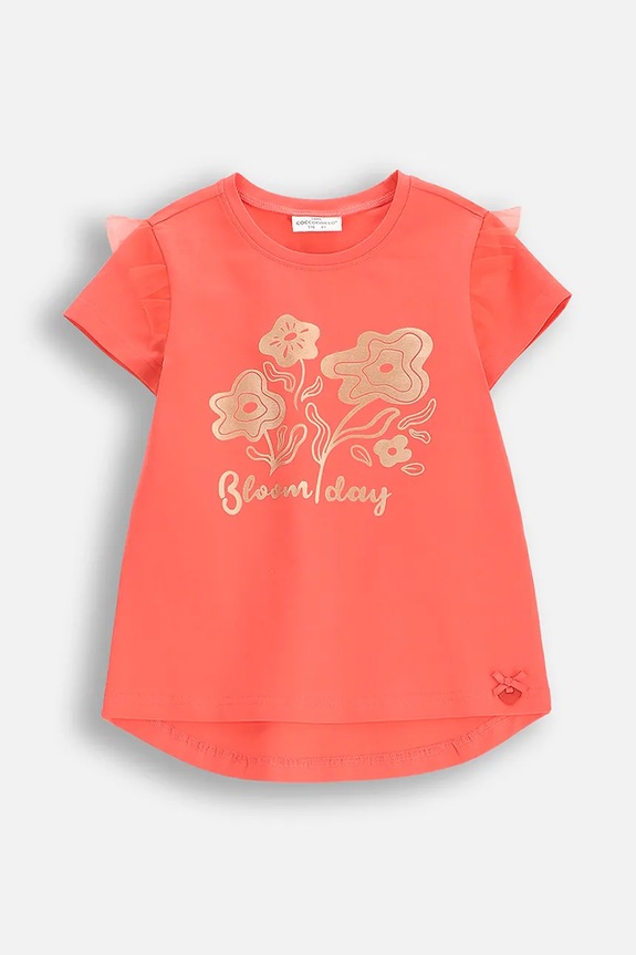 Coccodrillo t-shirt dziecięcy z elastanem pomarańczowy WC5143203NGK