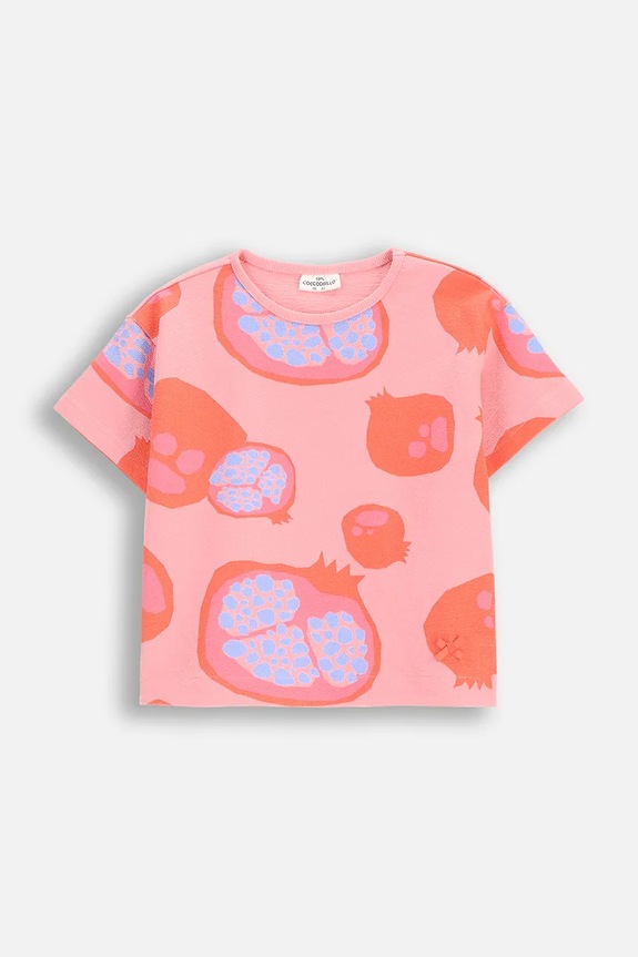 Coccodrillo t-shirt wzorzyste różowy WC5143204TGK
