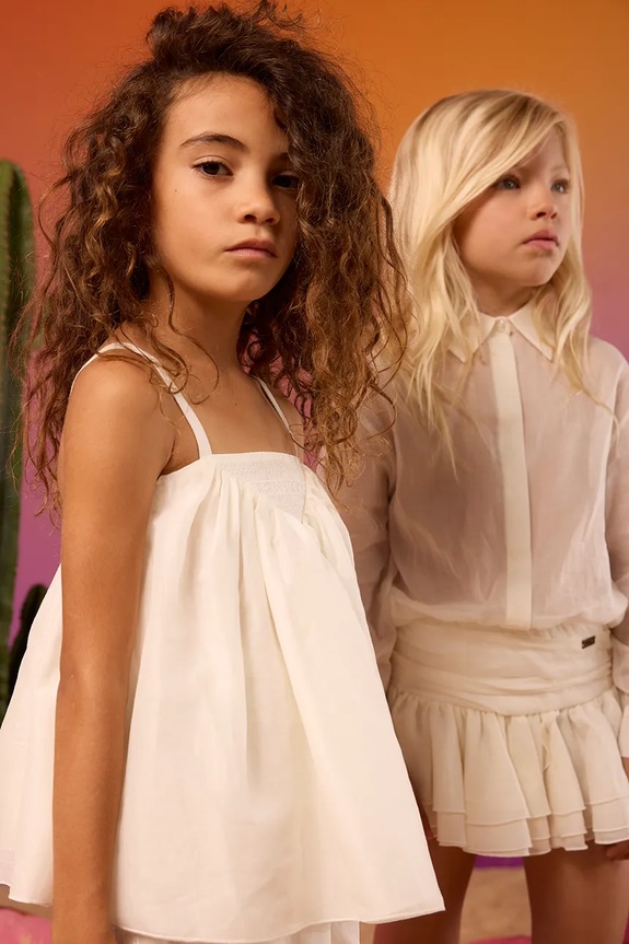 Pinko gyerek blúz pamutból ujjatlan fehér KFTO002.0.CA005