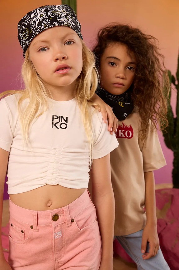 Παιδικό μπλουζάκι Pinko στρογγυλό λευκό KFTS007.C.JE010