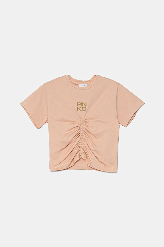 Pinko t-shirt dziecięcy okrągły pomarańczowy KFTS007.C.JE010