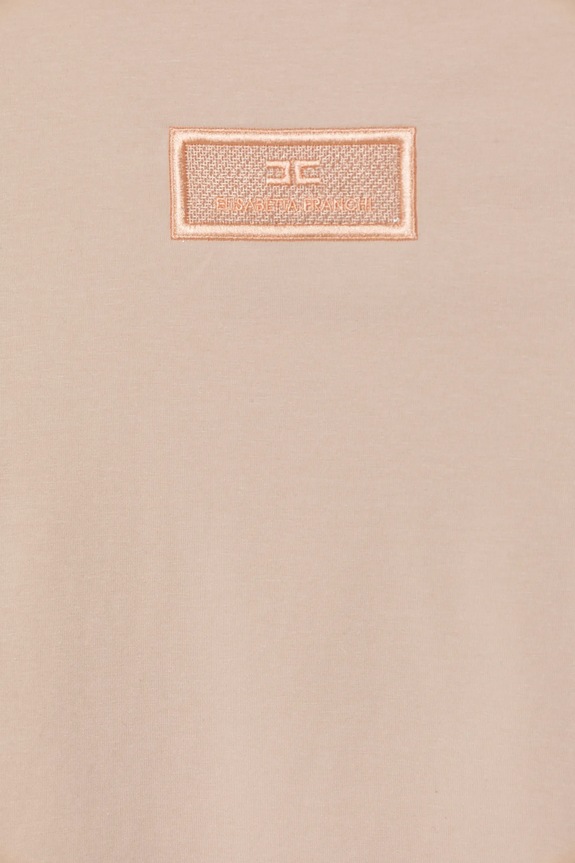 Fete Elisabetta Franchi tricou copii EFTS235.0.JE006.98.128 bej