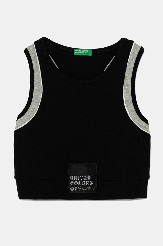 United Colors of Benetton top dziecięcy aplikacja czarny 3P4ZCH01U.G.Seasonal