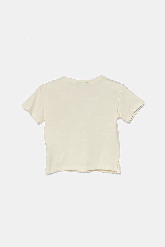 Παιδικό βαμβακερό μπλουζάκι United Colors of Benetton 3I1XG10I4.P.Seasonal μπεζ SS25